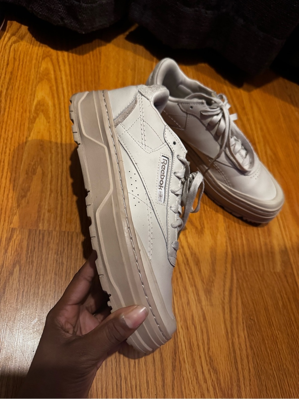Reebok Platform C Double geo in Off-White and Tan - Picture 5 of 6